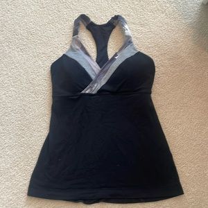 Lululemon black v-neck tank top.